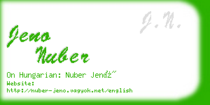 jeno nuber business card